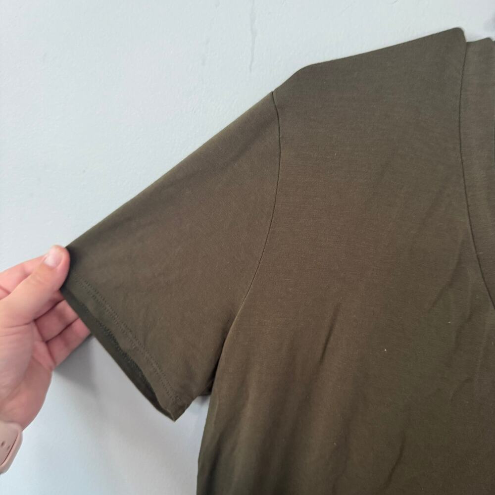 Emma's Closet Dark Military Green Tunic Top Women's Size Large Modal & Spandex - Picture 3 of 6